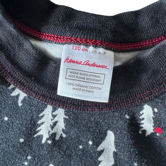 Hanna Andersson 120 Christmas Pajama 100% Organic Cotton Boy Girl 6-7 - Picture 6 of 6